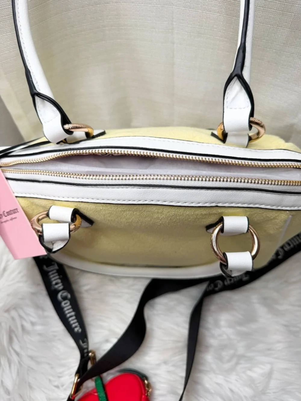 Juicy Couture Strawberry Velour Bag NWT Crossbody Tote Y2K